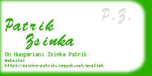 patrik zsinka business card